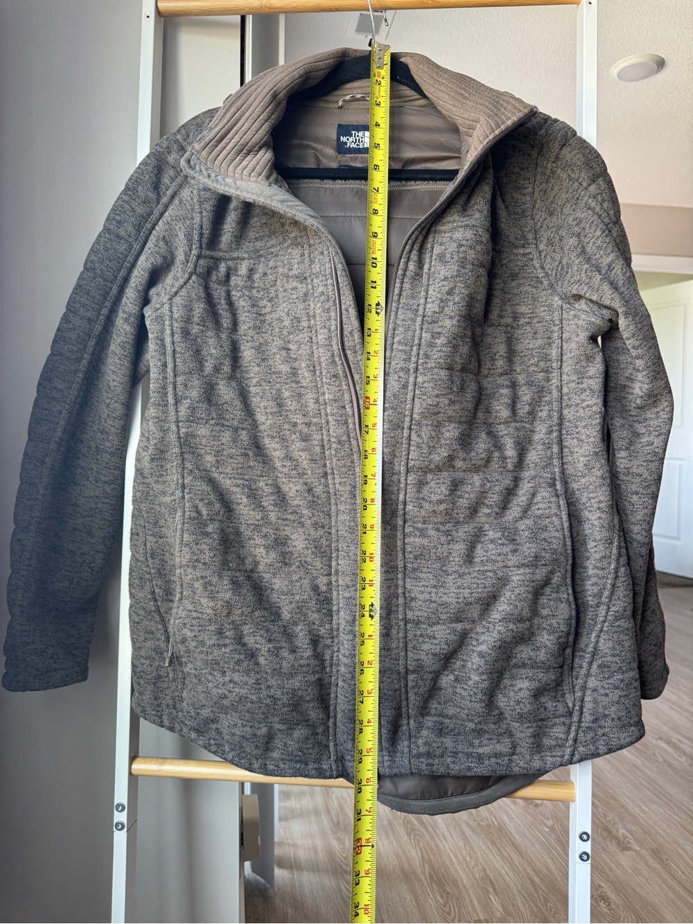 The North Face Women’s Hooded PrimaLoft Insulated Grey Green Parka Jacket Size L - Picture 6 of 8